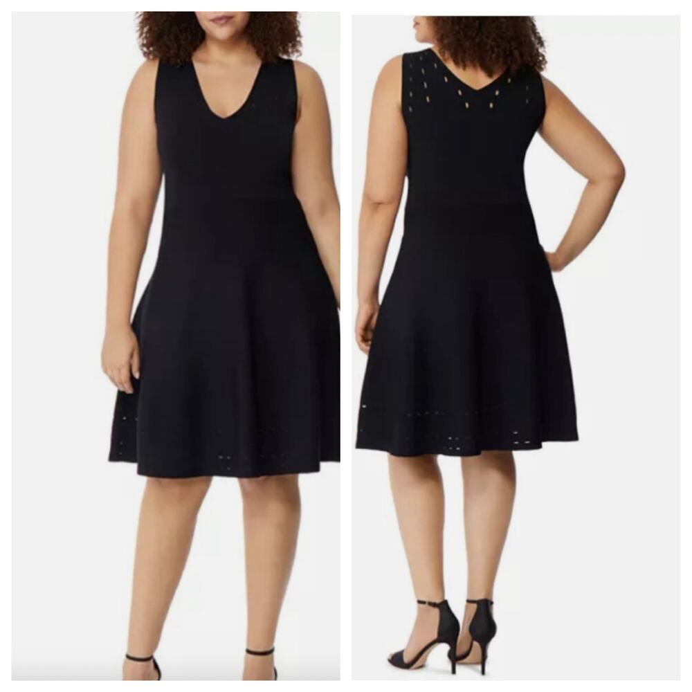 Rebel Dress Black Scuba Knit Aline Sleeveless Size 1X NWT